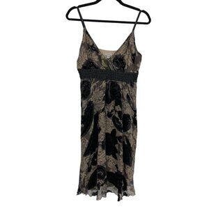 Tristan Black creme silk & lace V neck spaghetti strap  mini dress size 10